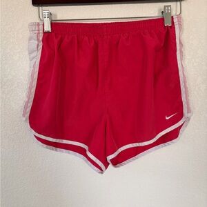 Nike Women's Hot Pink Athletic Shorts with White Trim